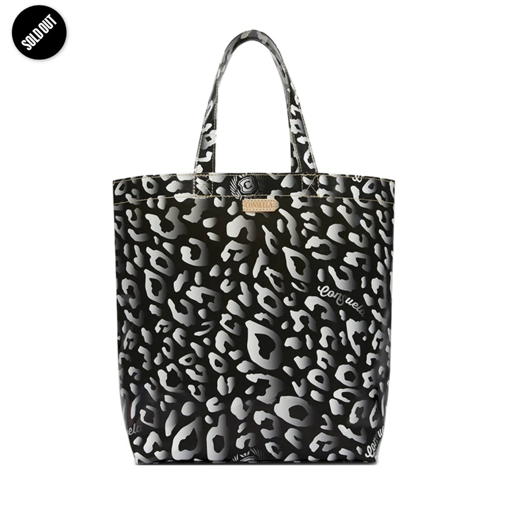 Consuela Basic Tote Rox Black White Cheetah Print NWT New